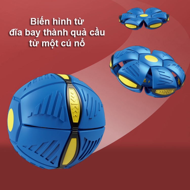 Đồ Chơi Thể Thao Phlat Ball, bóng ma thuật biến hình thành đĩa bay UFO và ngược lại (bản Cao Cấp với đèn led và nhạc)