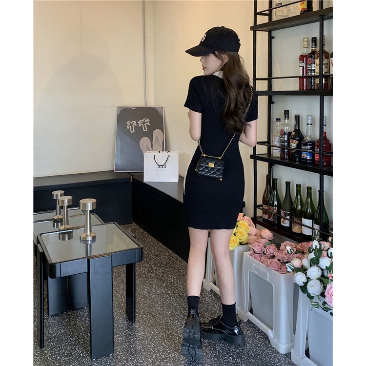 Đầm Ngắn Cổ Polo Dáng Ôm Thời Trang Mùa Hè Quyến Rũ Cho Nữ