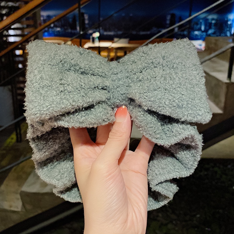 Băng đô rửa mặt dễ thương LIFE turban cài tóc cute tai thỏ vải nhung bông dày mịn