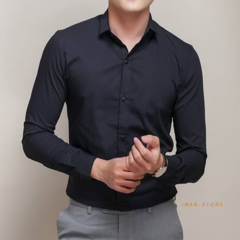 Áo Sơ Mi Nam Trắng Đen, Áo Sơ Mi Nam Hàn Quốc Dài Tay Vải Lụa Mềm Mịn Siêu HOT [Bán Chạy] | BigBuy360 - bigbuy360.vn