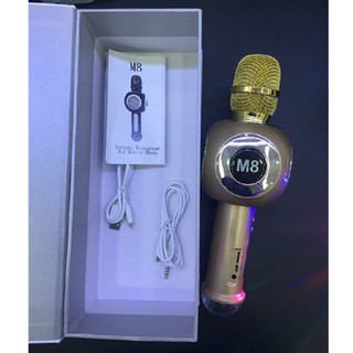 mic hát karaoke cao cấp M8(tặng kèm tai nghe kéo khóa cao cấp Zipper)