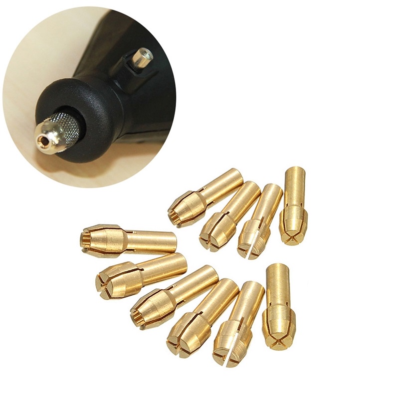 Bộ đầu kẹp mũi khoan bằng đồng  0.5-3.2mm chuôi 4.8mm cho máy mài mini