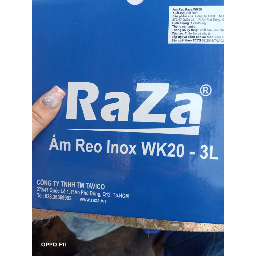 Ấm đun nước reo Inox 304 RaZa - 3L