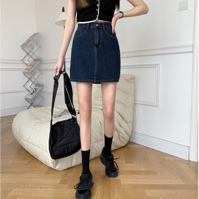 Chân Váy Jeans Chữ A Lưng Cao Thời Trang Cho Nữ | BigBuy360 - bigbuy360.vn