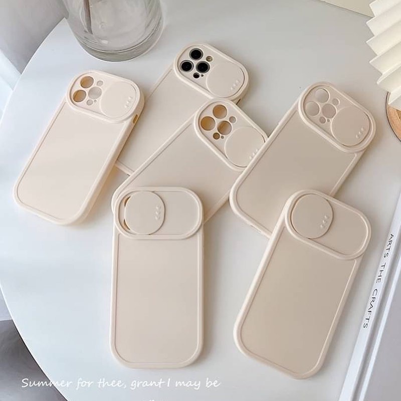 Ốp lưng iPhone Nắp Trượt Bảo Vệ Camera Màu Pastel cho iPhone 13 Pro Max 12 Pro Max 11 Pro Max - MIKA STUDIO