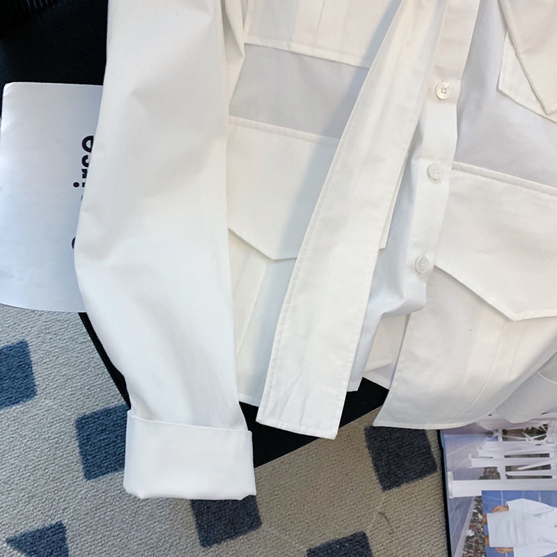 Áo Sơ Mi Dài Tay Đính Nơ Phong Cách Retro Thời Trang Dành Cho Nữ