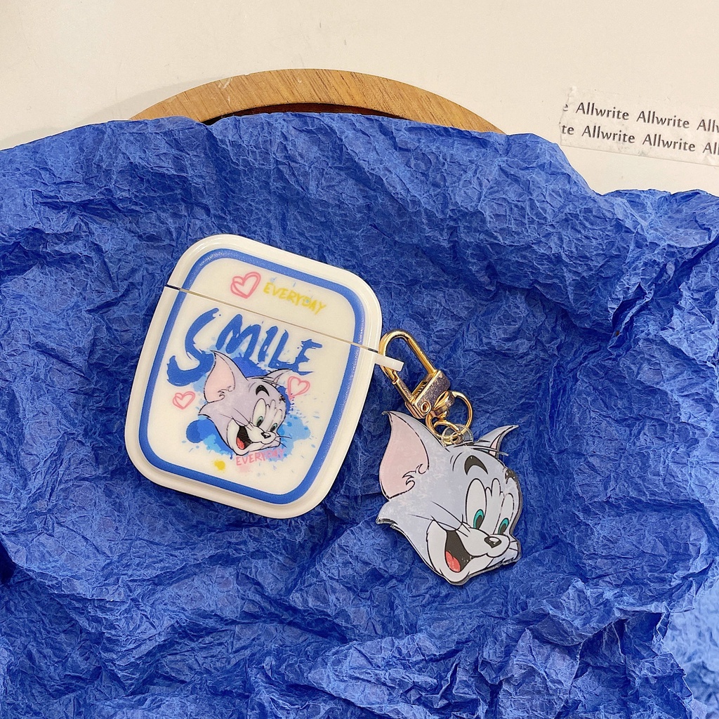 Vỏ Bảo Vệ Hộp Sạc Tai Nghe compatible AirPods3 Pro compatible AirPods3 2Gen Hình Mèo Và Chuột Dễ Thương