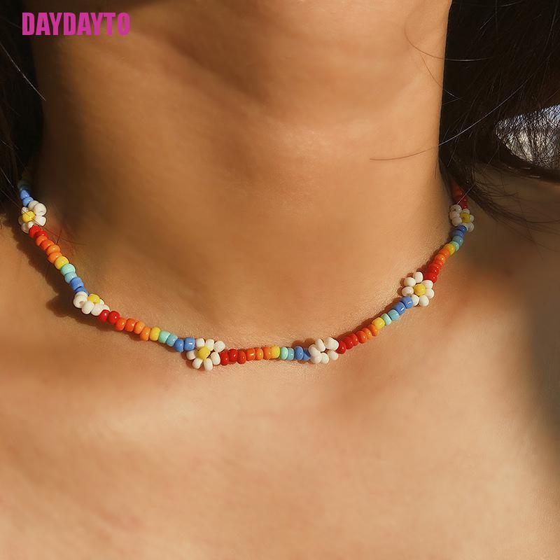 Vòng Cổ Choker Phối Hạt Và Hoa Phong Cách Boho Thời Trang Cho Nữ DIY