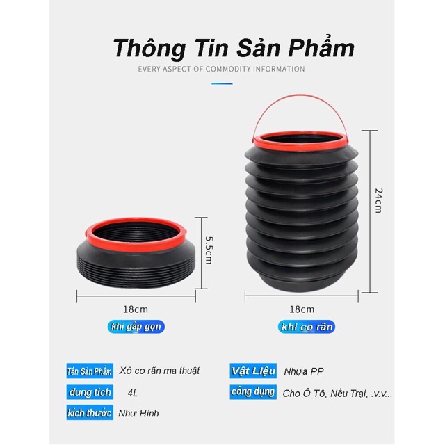 Xô đựng đồ trên ô tô co dãn tiện lợi