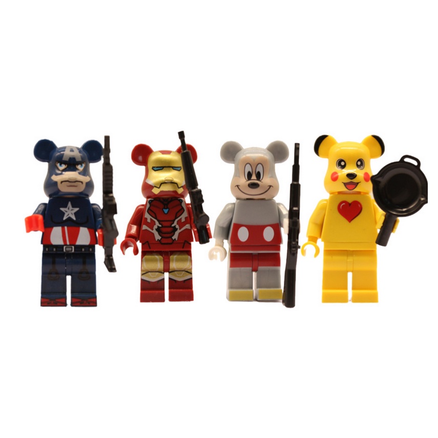 Bộ 8 Mô Hình Lắp Ráp Gấu Violent Bearbrick Tương Thích Với Lego
