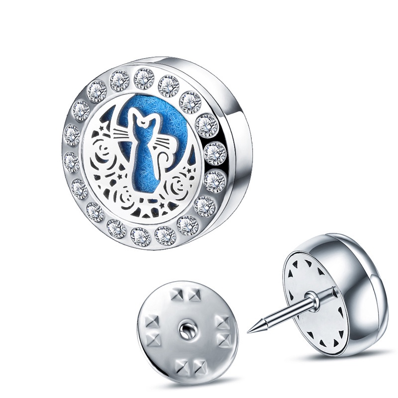 Khóa Kẹp Tinh Dầu 15Mm Đính Kim Cương Kèm 10 Miếng Dán Miễn Phí 1 Hộp