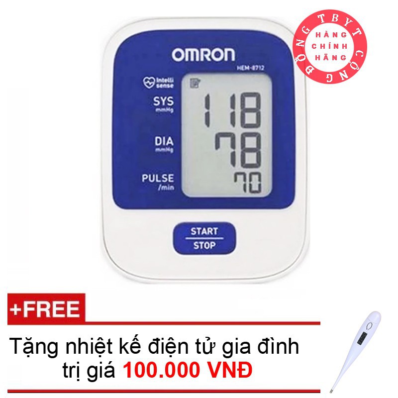 hbhb Máy đo huyết áp Omron HEM 8712 + Tặng đồng hồ thể thao nam chính hãng 95