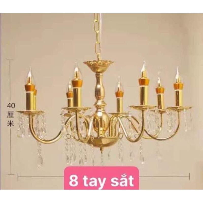 Đèn chùm 8 tay và 12 tay sắt