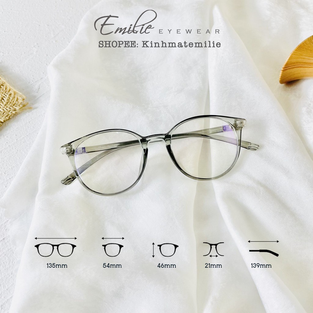 Gọng kính tròn nhựa dẻo size nhỏ Emilie eyewear phụ kiện thời trang 203