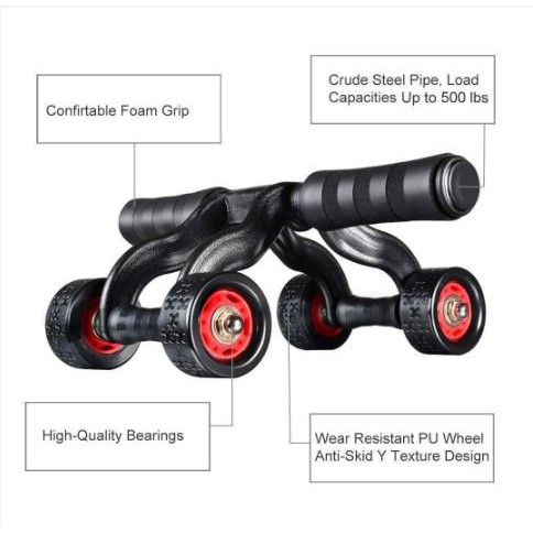 ❤️Free Ship❤️Con lăn tập bụng 4 bánh cao cấp
