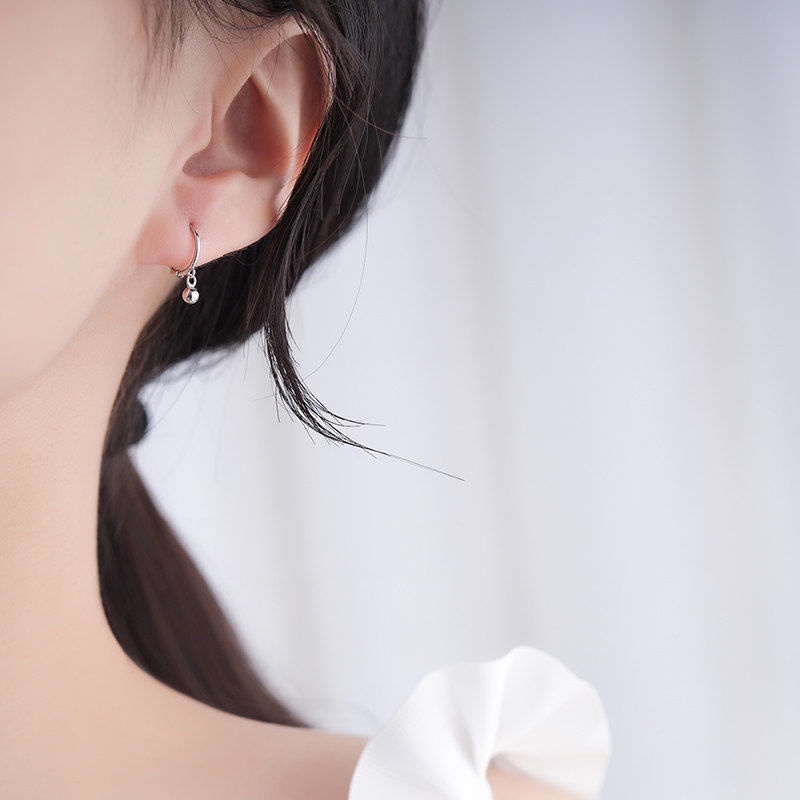Bông tai WE FLOWER mạ bạc 925 hình tròn nhỏ phong cách đơn giản thời trang cho nữ
