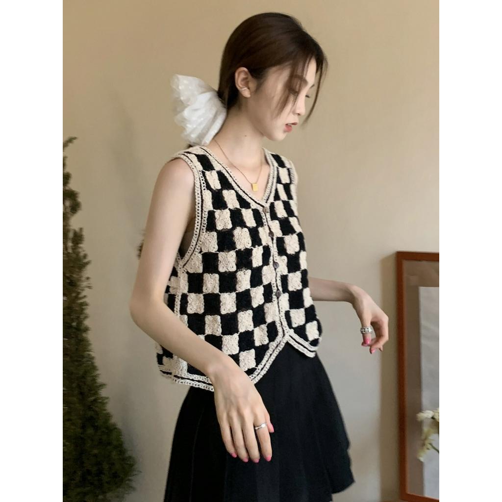 Áo Khoác Cardigan Không Tay Màu Đen Thời Trang 63651