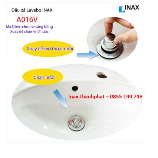 Trụ Xả lavabo, chậu rửa mặt, chặn nước dạng xoay INAX A-016V, hàng chính hãng