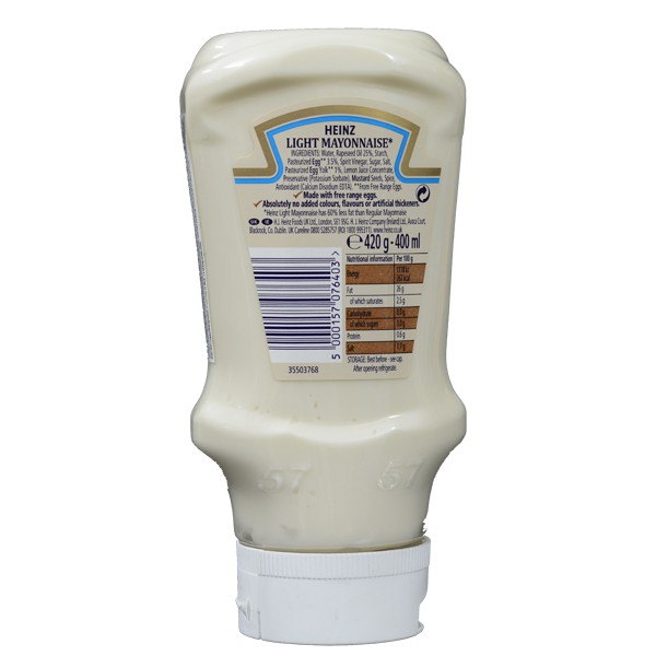 Sốt Mayonnaise Light Heinz 400ml ( Ít Béo) (Date: T5/2024)