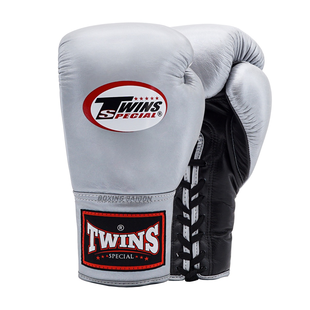 Găng tay Boxing Muay Thai Twins BGLL1 Lace-up - Silver