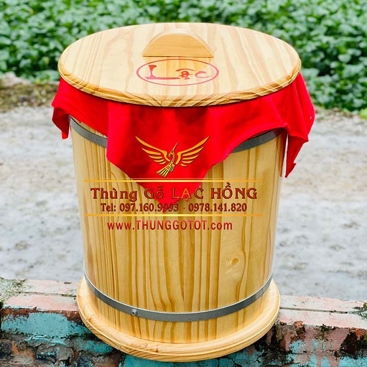 Hũ Đựng Gạo Bằng Gỗ 20kg