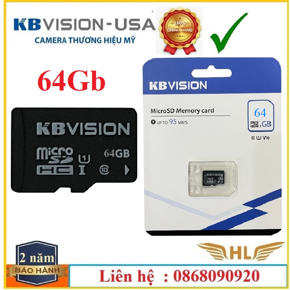 Thẻ Nhớ 64Gb Kbvision, 32Gb Kbvision Class 10 Tốc Độ 95Mb/s Chuyên Dụng Cho Camera Kbone-Hàng Chính Hãng