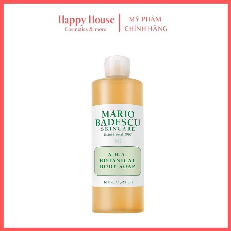 Sữa tắm làm sạch mụn cơ thể Mario Badescu A.H.A Botanical Body Soap