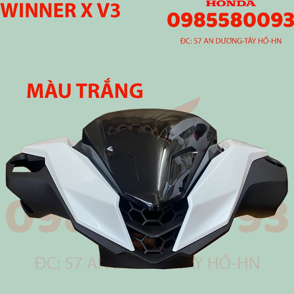 Bộ đầu Winner X 2022, NHựa đầu winner v3 hàng Honda chính hãng, MÀU TRẮNG