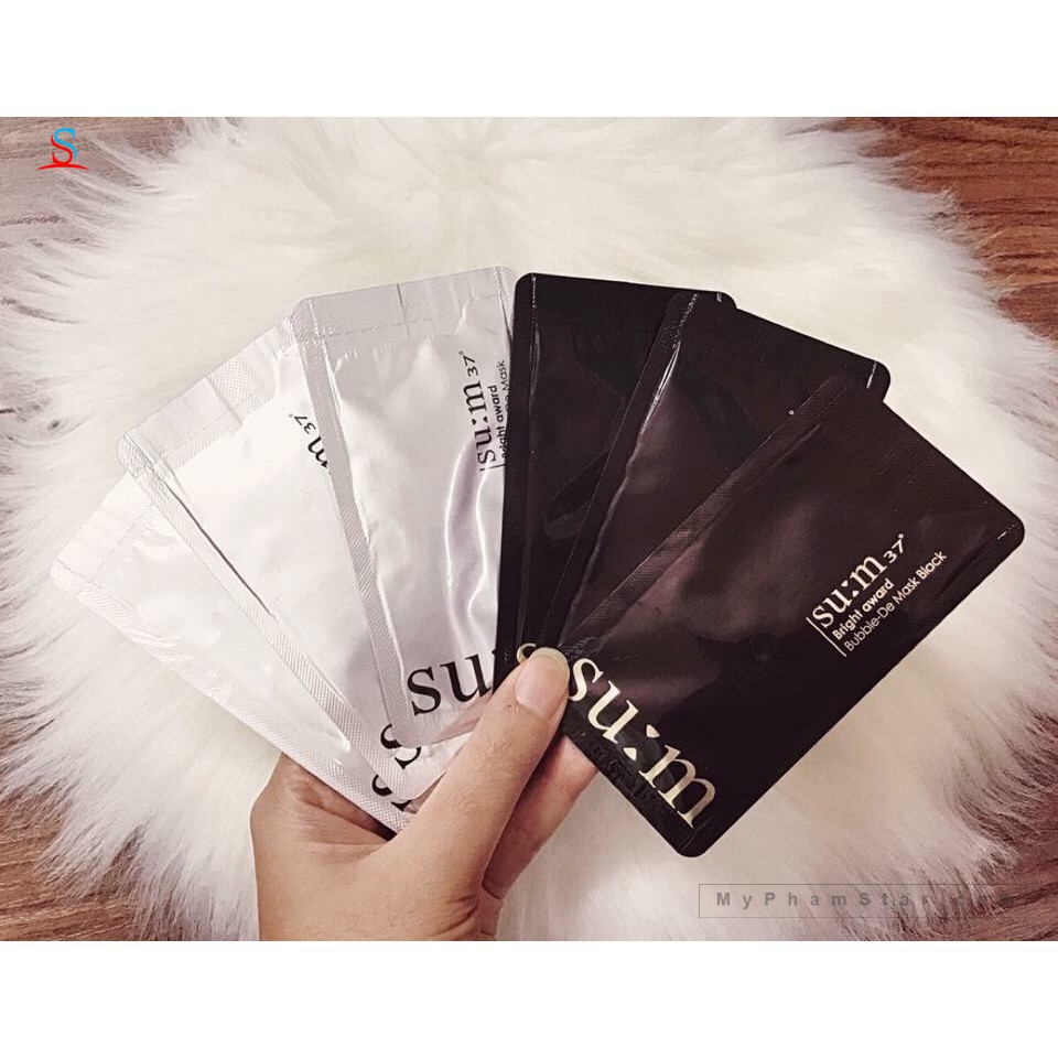 Combo 10 Mask Sum 37 sủi bọt Đen + Trắng