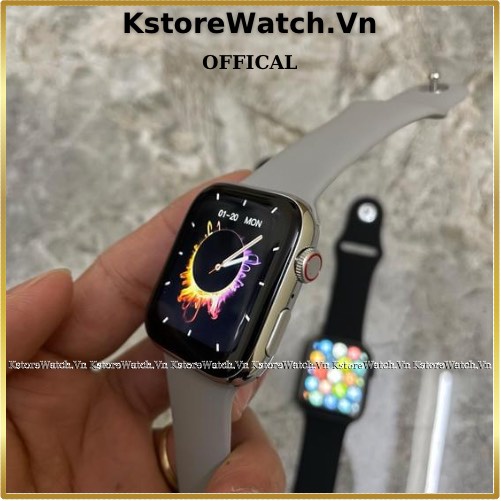 Đồng Hồ Thông Minh WATCH 7 Seri 7 Thép Màn Hình Tràn Viền Nghe Gọi Pin 5 Nâng Tay Sáng Màn Nhạy 2 Chạm Sáng Màn AOD