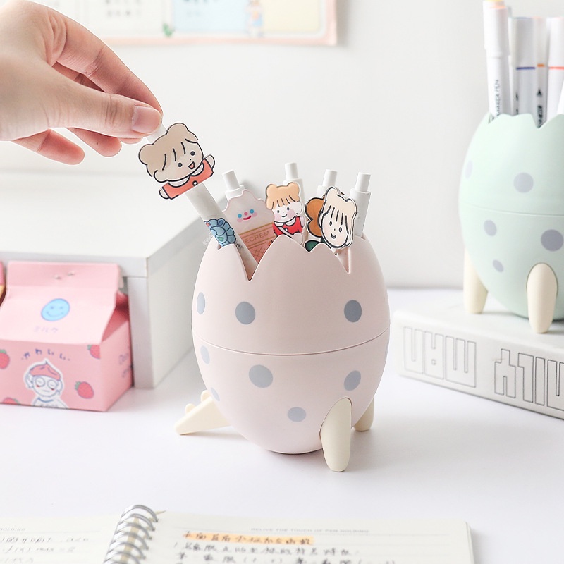 Hộp Đựng Bút Hình Trứng Khủng Long Bằng Nhựa Dễ Thương Sáng Tạo