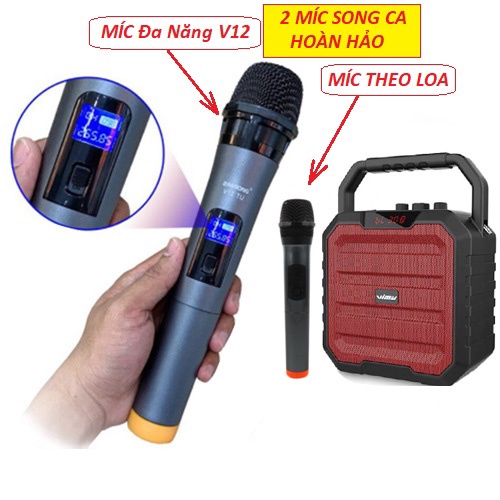 Loa karaoke bluetooth W-King ViMu K1 40W kèm micro, Loa karaoke mini công suất lớn chính hãng bảo hành 12 tháng