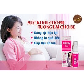 (QUÀ TẶNG) BIBIBAY Spray Bổ Sung Acid Folic và Vitamin D3 Cho Mẹ Bầu - 25ml