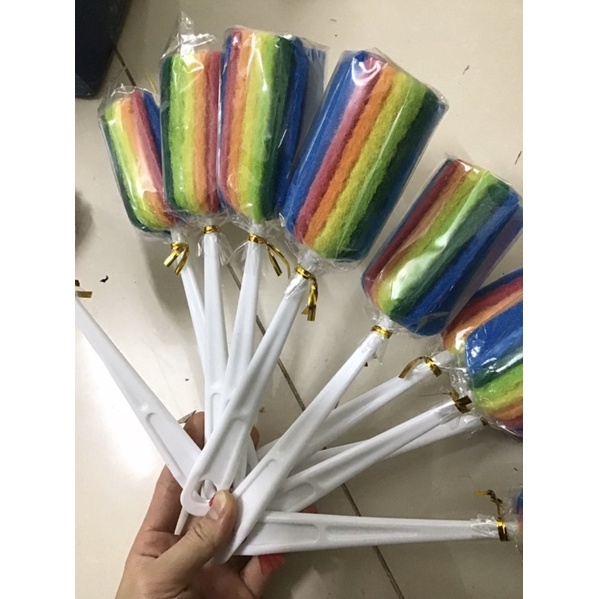 Cây cọ rửa ly cốc, bình sữa 7 màu tạo bọt tiện lợi