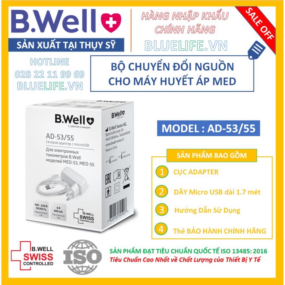 [SIEU SALE] * [HÀNG THỤY SỸ] -BỘ NGUỒN CHUYỂN ĐỔI CHÍNH HÃNG B.WELL SWISS AD-53/55 - SỬ DỤNG CHO MÁY ĐO HUYẾT ÁP DÒNG ME