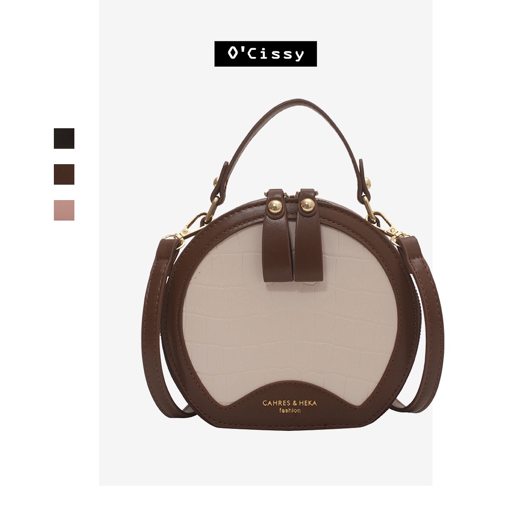 Túi xách nữ đeo chéo tròn đẹp phong hàn quốc giá rẻ sang trọng cao cấp thời trang đi tiệc đi chơi thiết kế độc đáo