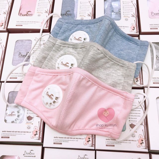 Bamboo by lil Khẩu trang lọc bụi sợi tre 3 lớp (2_6y)