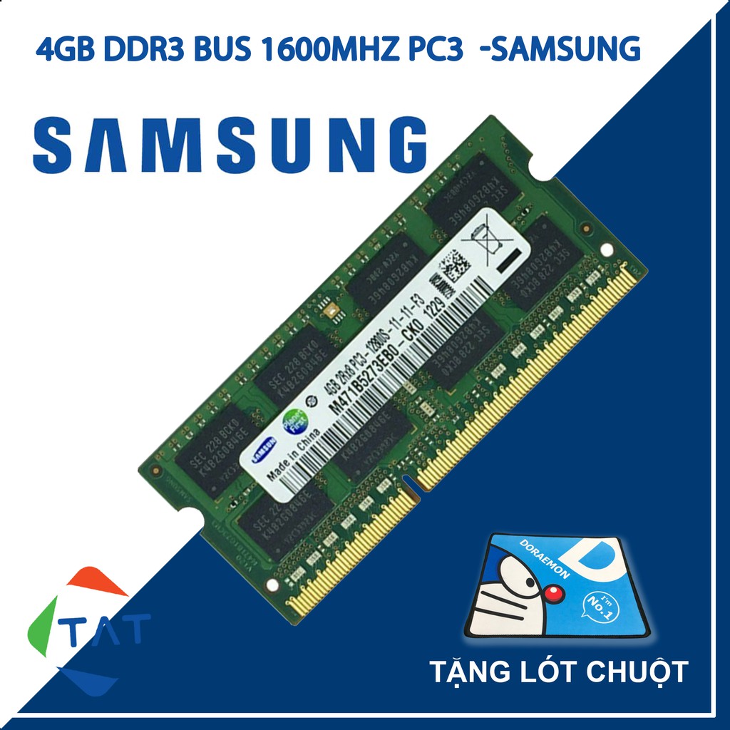 💻 Ram 4GB DDR3 Samsung Hynix Bus 1600MHz PC3L-12800 1.35V Dùng Cho Laptop, MacBook BH 36t
