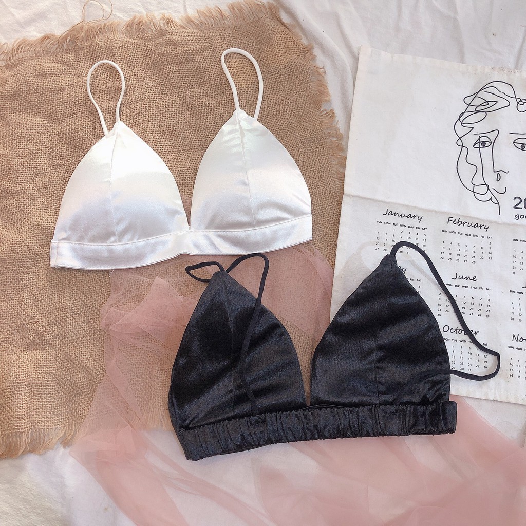 Áo Bra Nữ, Áo Ngực Không Gọng Satin Phi lụa bóng Cao Cấp Siêu đẹp