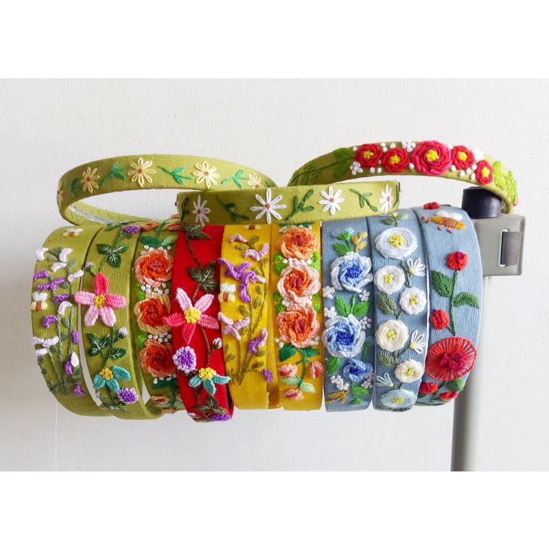 Cài tóc thêu tay bản 2,5cm