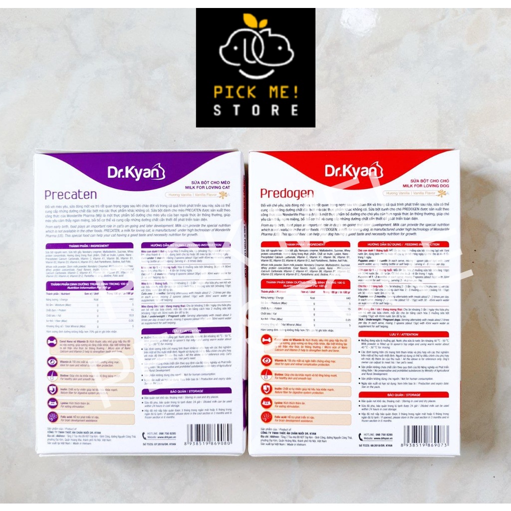 [ Hộp 110g ] Sữa Bột Cao Cấp Dr.Kyan Predogen | Precaten Cho CHÓ MÈO ĐANG MANG THAI &amp; CHÓ MÈO CON