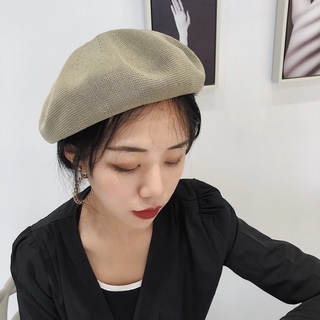 Mũ beret len màu trơn phong cách vintage dành cho nữ