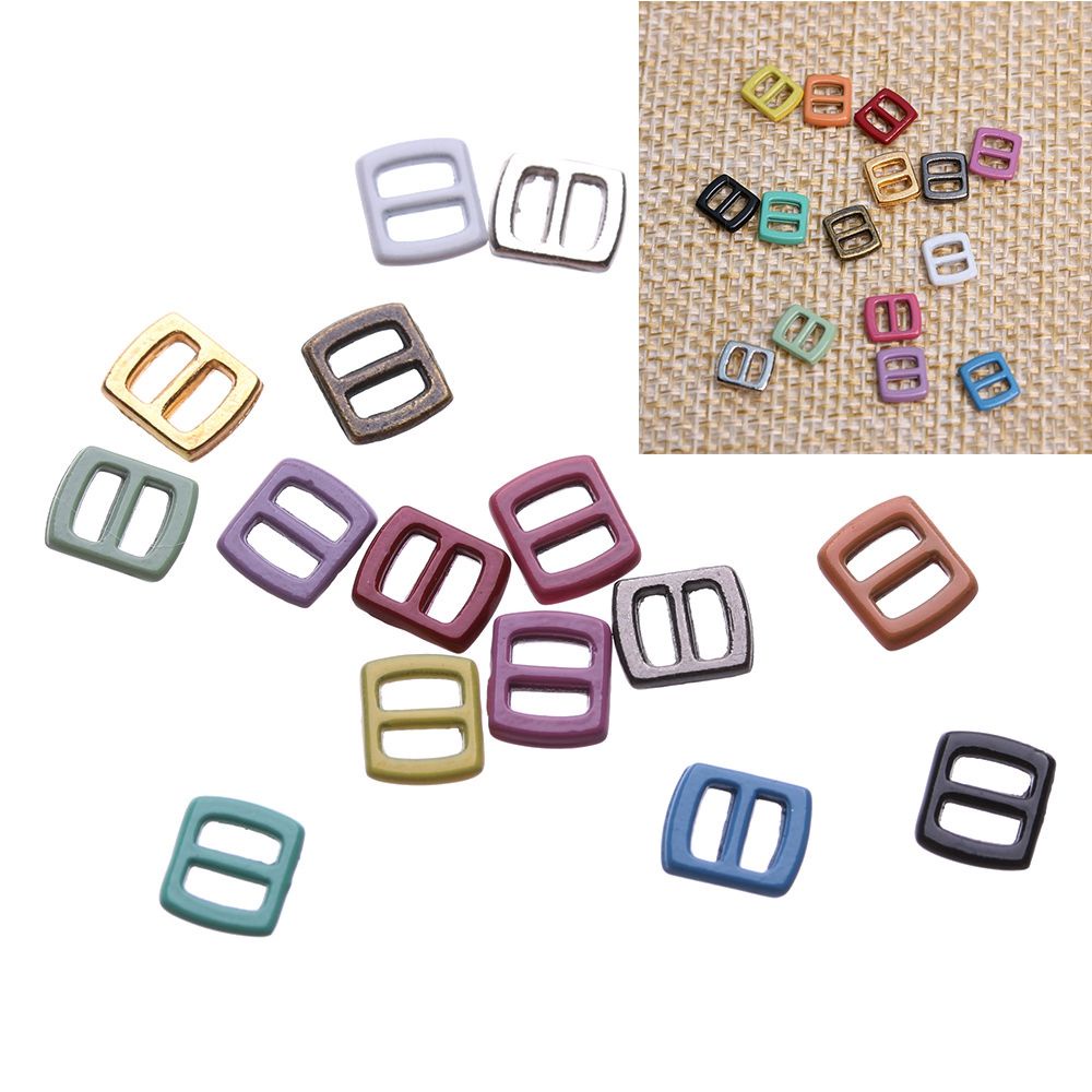 Set 10 Nút Khóa Dây Nịt Mini 5x6mm 15 Màu Chất Lượng Cao