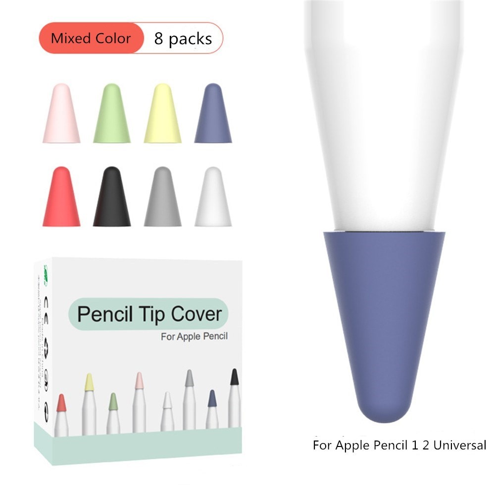 Bộ 8 nắp silicon bảo vệ đầu bút cảm ứng thích hợp cho Apple Pencil 1 2