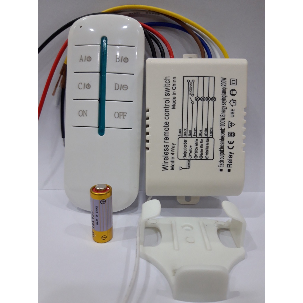 Công tắc điều khiển từ xa xuyên tường Vision Electronic RF 4 cổng công xuất 3000W khoảng cách 20M