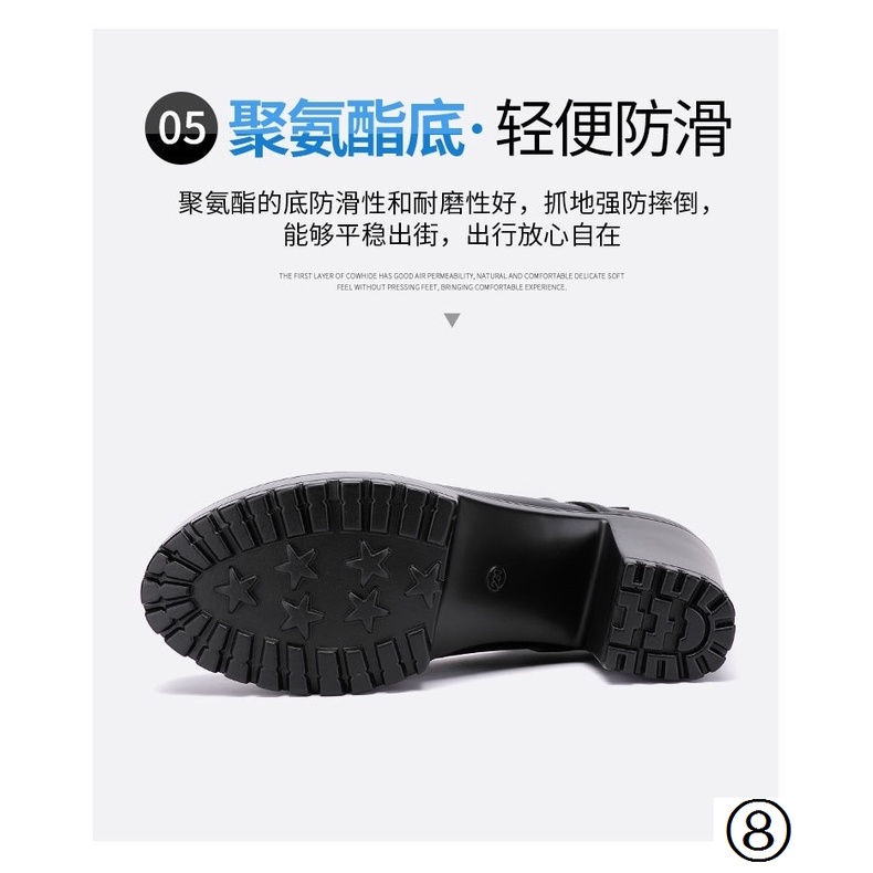 Giày Cao Gót Bằng Da Thật Đế Mềm Dày Dặn Thoải Mái Có Khóa Cài Thời Trang Xuân Thu Cho Nữ