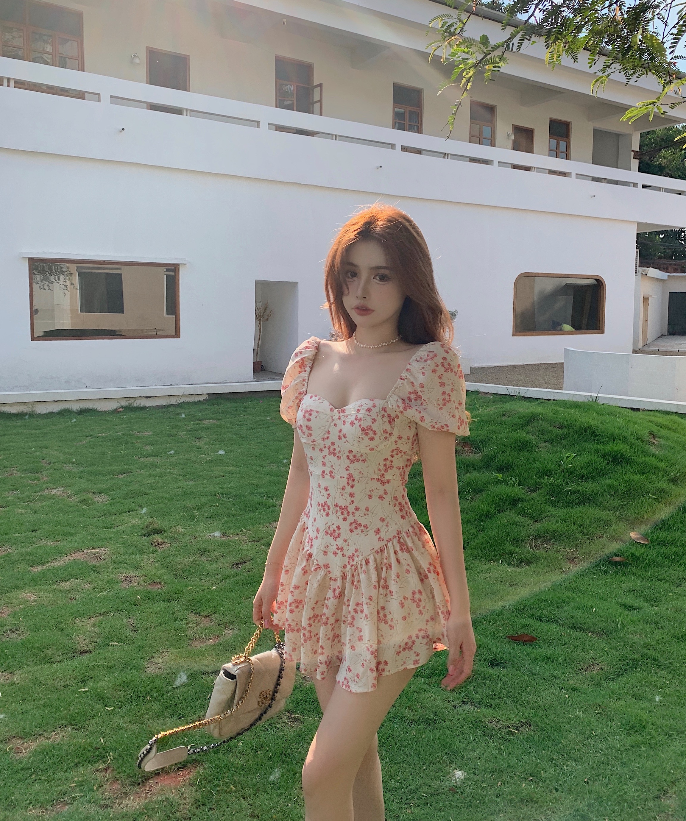 Đầm Nữ Ngắn Tay Cổ Tròn Eo Cao Thời Trang Pháp 2021years | BigBuy360 - bigbuy360.vn