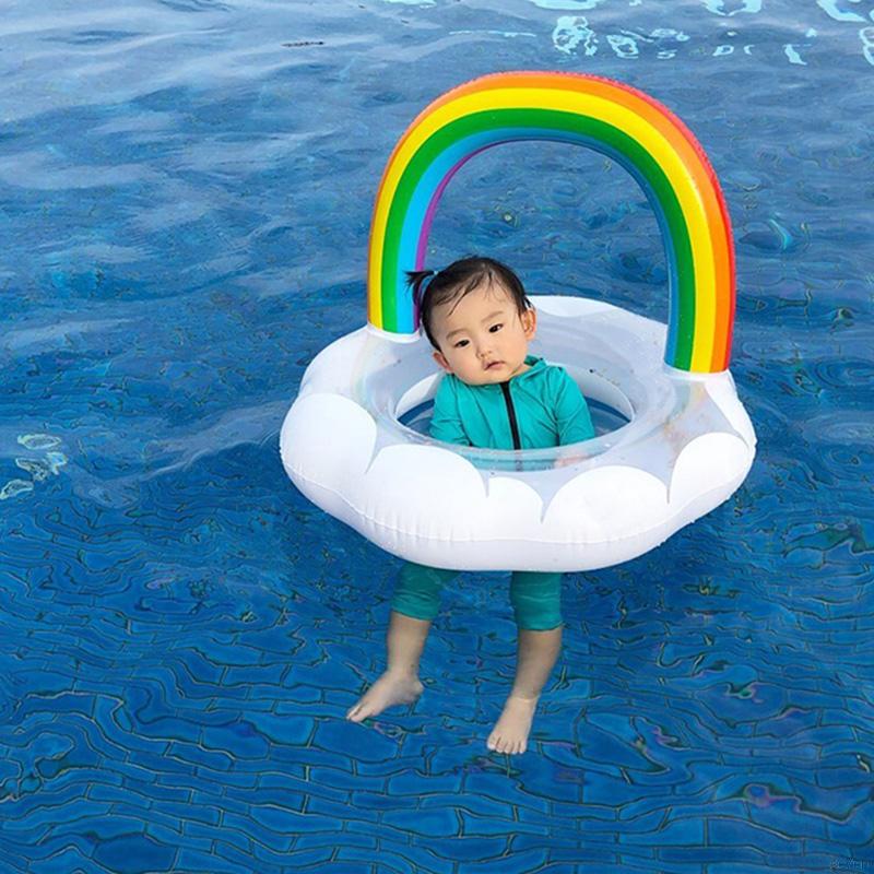 Phao Bơi Dày Hình Đám Mây Phối Cầu Vồng Xinh Xắn Cho Bé