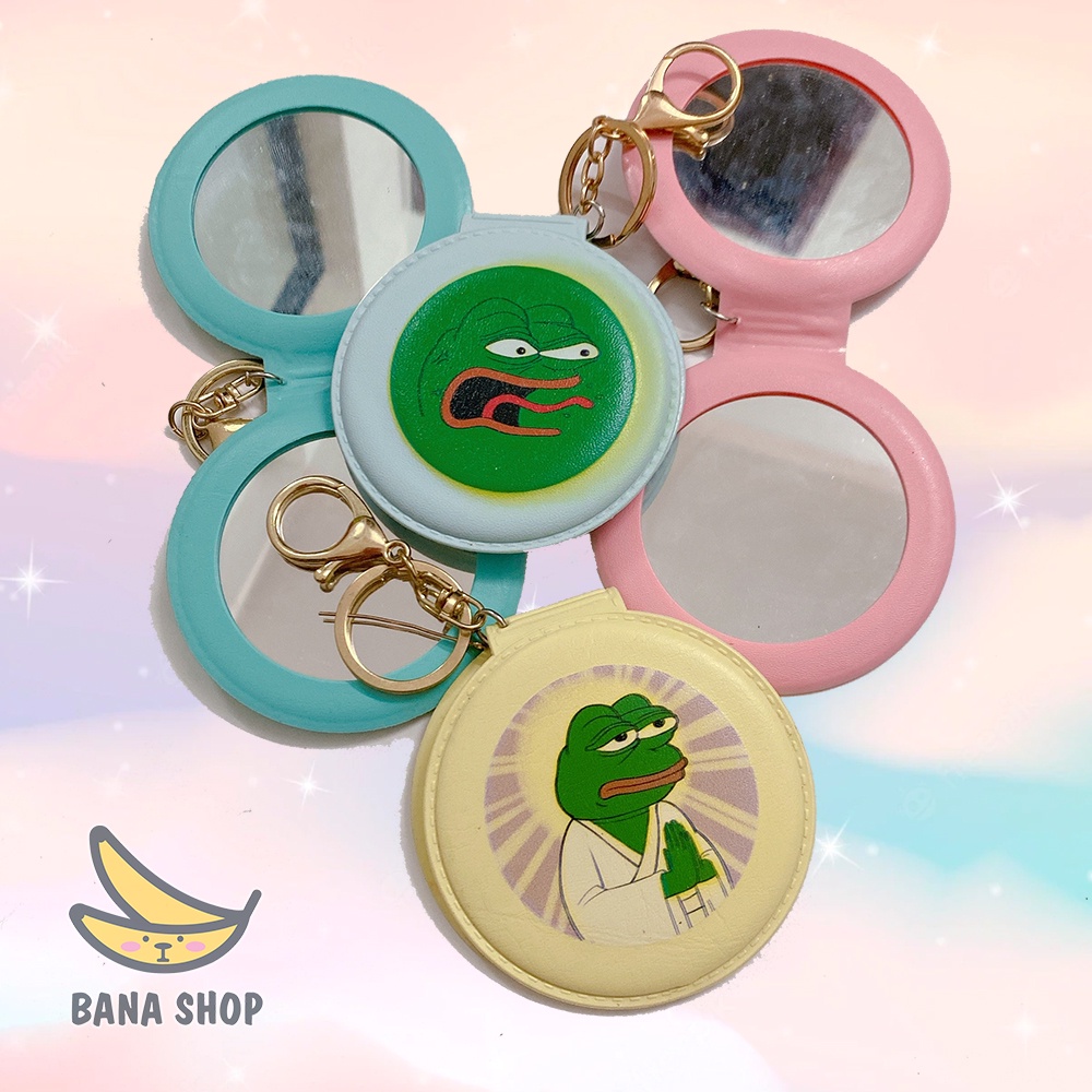 Móc khoá gương ếch xanh pepe sad frog siêu bựa dành cho vozer