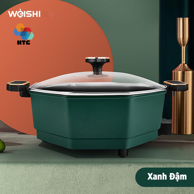 Nồi lẩu điện Weishi SDO-010, dung tích lớn sử dụng 6-8 người, thiết kế bát giác thế hệ mới